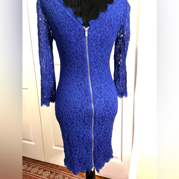 Diane Von Furstenberg DvF Zarita Cobalt Blue Lace Dress sz 6 - Picture 10 of 16
